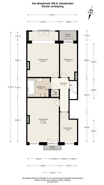 Floor Plan 3 - Van Breestraat 109 H